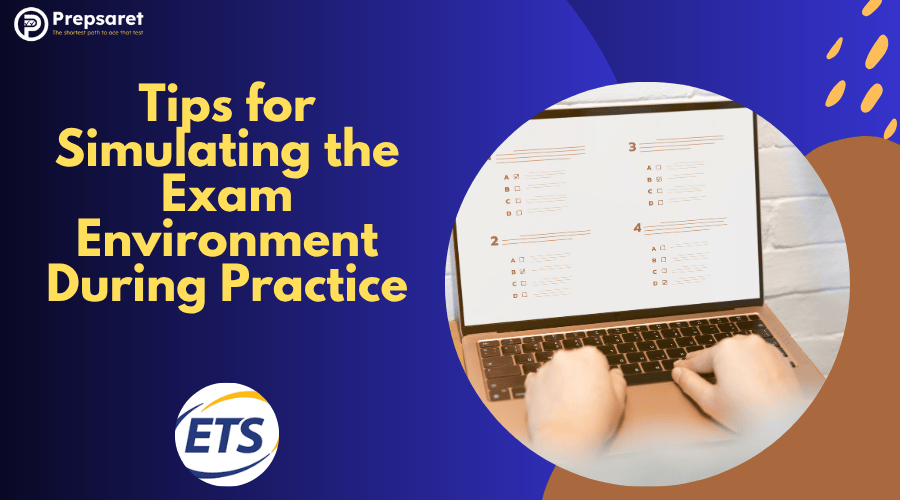 A person taking an online practice test on a laptop