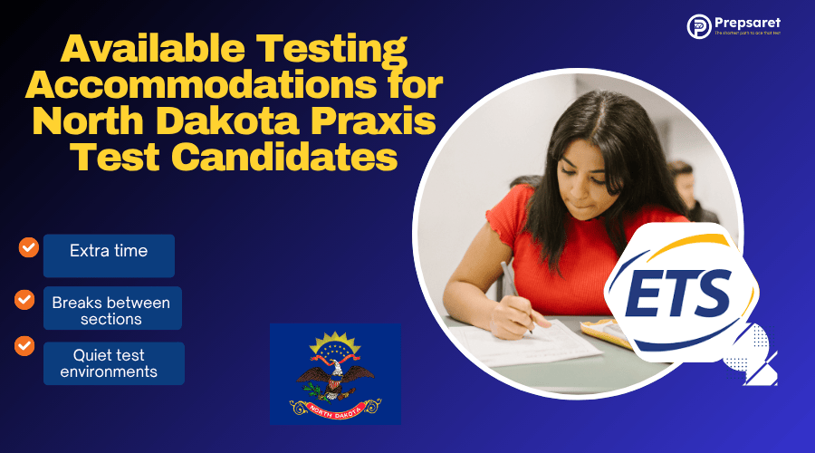 A Praxis exam candidate taking an exam