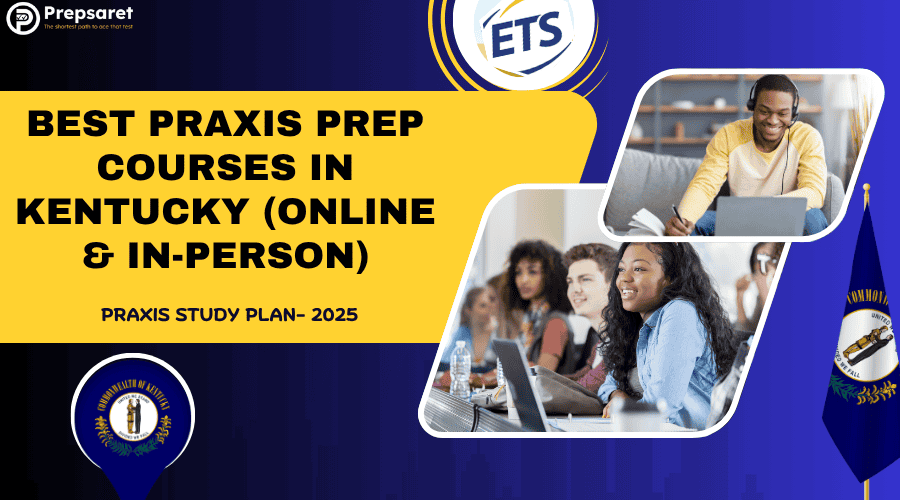 Students in Kentucky preparing for the Praxis test through both in-person and online classes.
