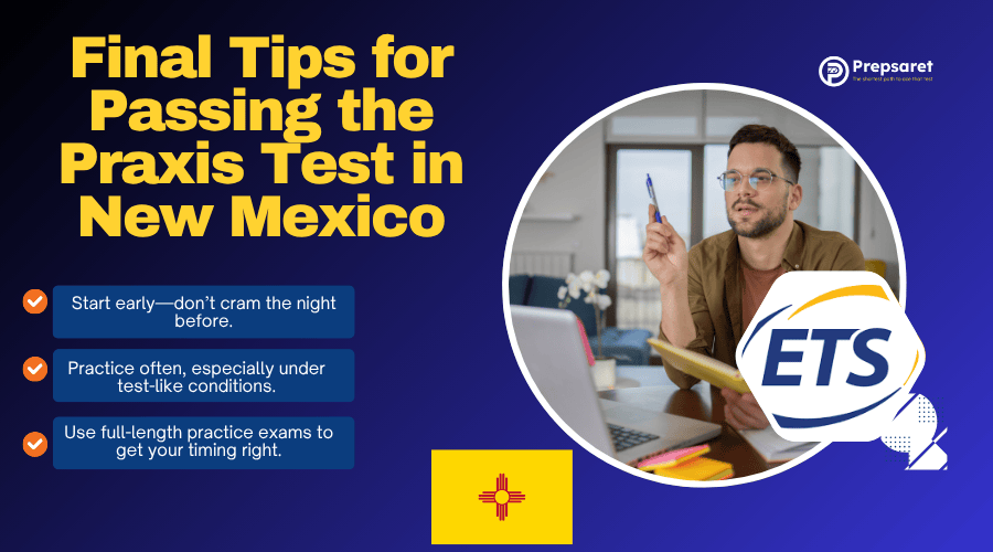 A person studying for Praxis exam