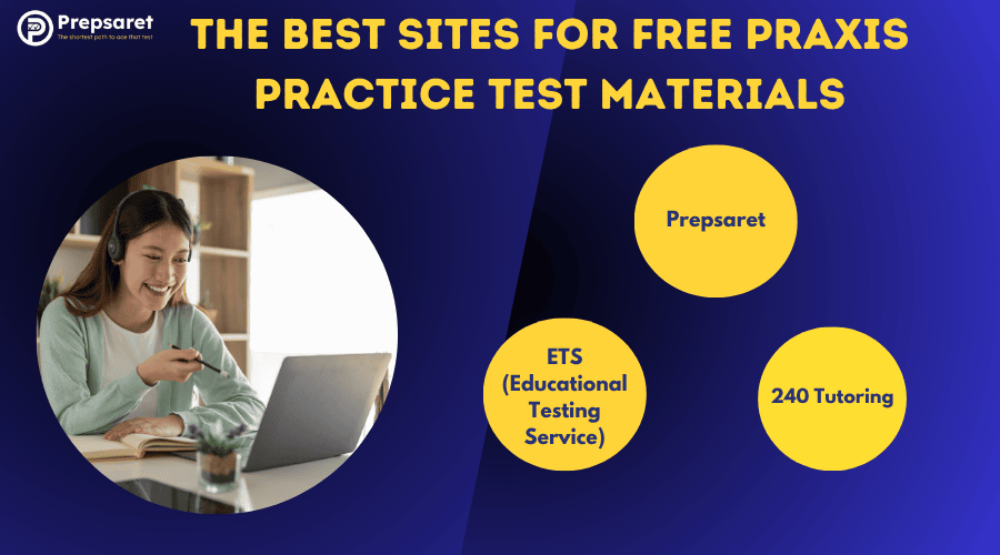 A person preparing for the Praxis exams using various resources