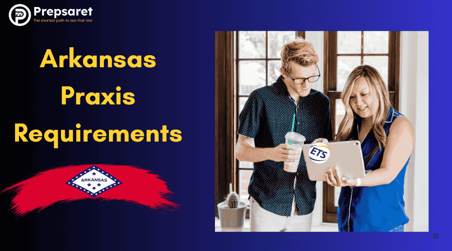 Students reviewing the Arkansas Praxis exam requirements.