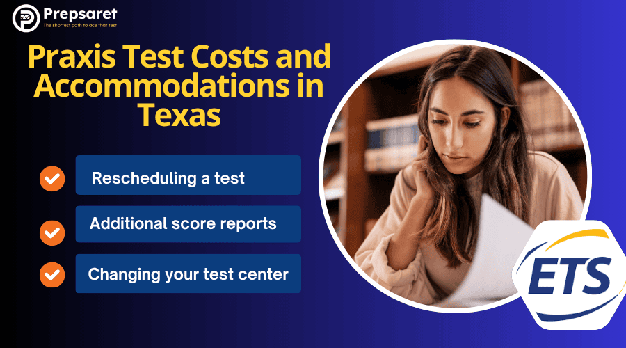 A person taking a Praxis exam in Texas