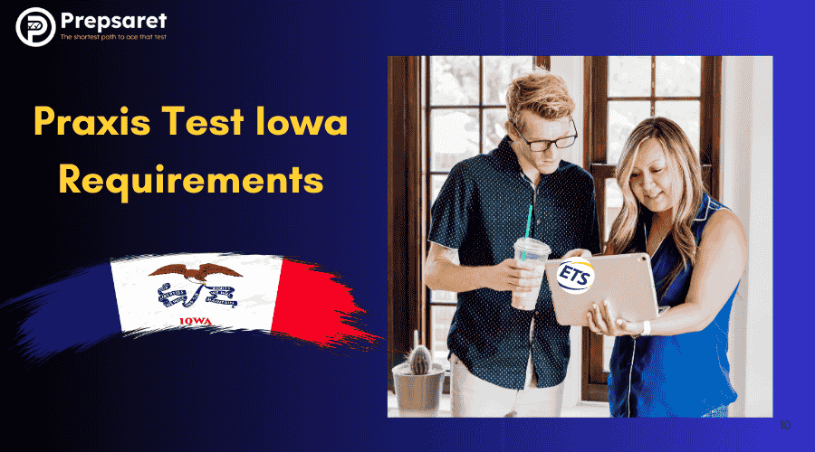 Students reviewing the Praxis requirements in Iowa.