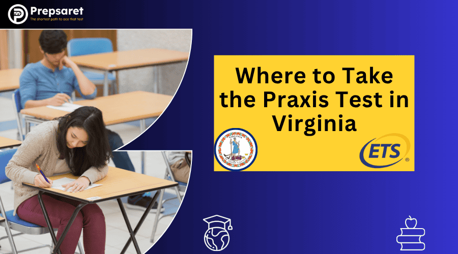 Praxis exam candidates taking a test at a test center in Virginia