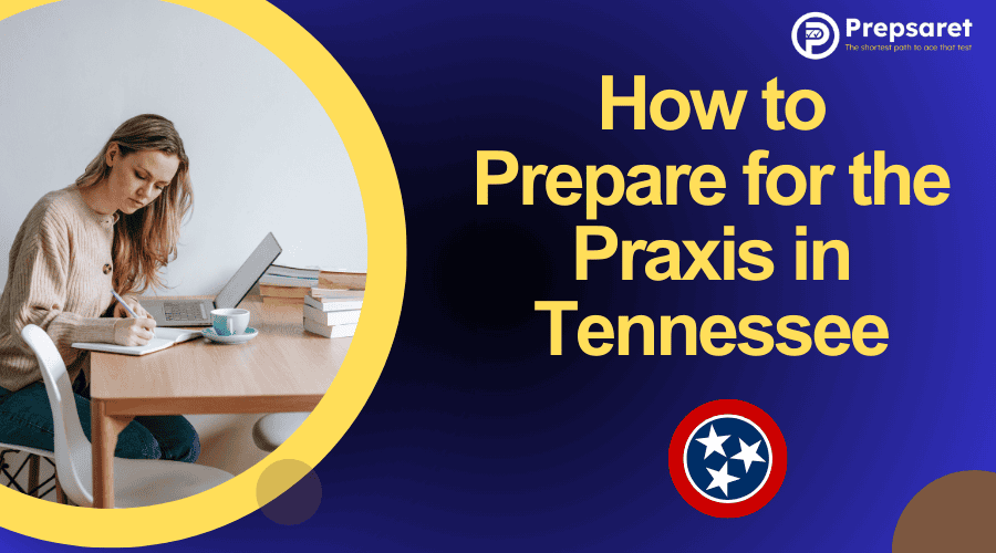 A person studying for the Praxis exams using various resources