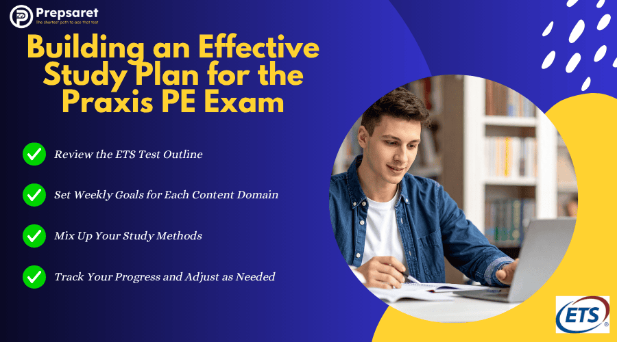 A person studying for the Praxis PE exam