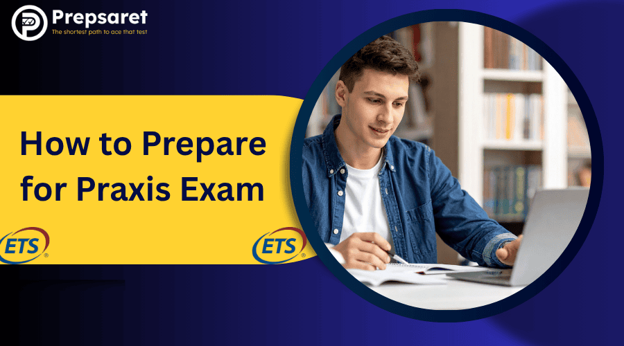 A person studying for the Praxis exam