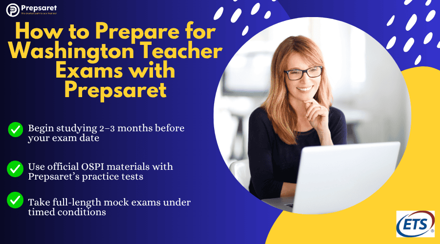 A person studying for the Praxis exams using Prepsaret online resources 