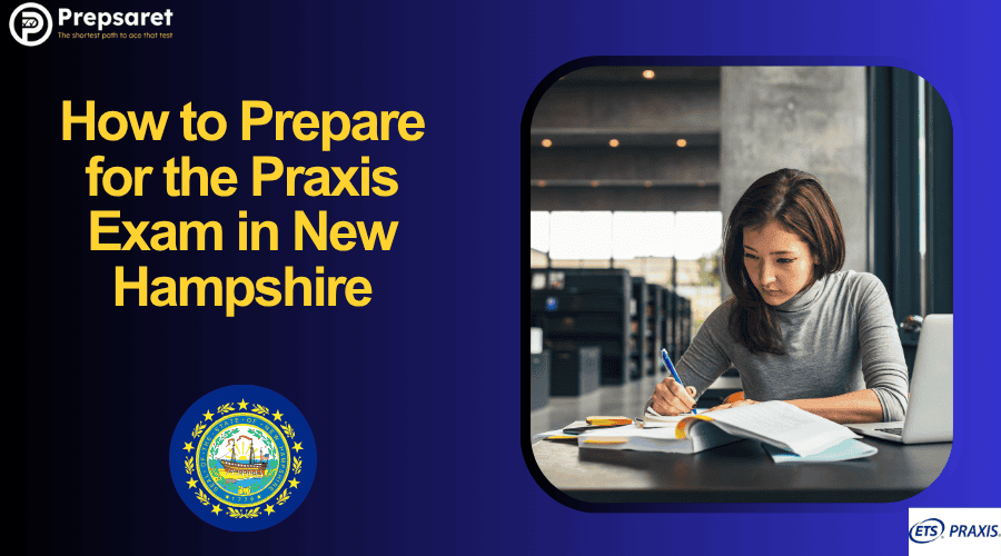 A person studying for the Praxis exams