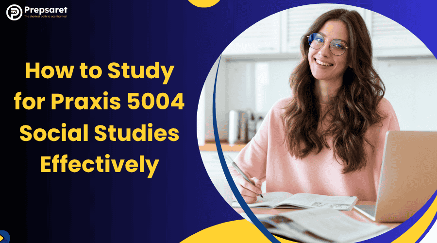 Woman studying with a laptop and notebook, representing effective methods and strategies on how to study for the Praxis 5004 Social Studies exam.