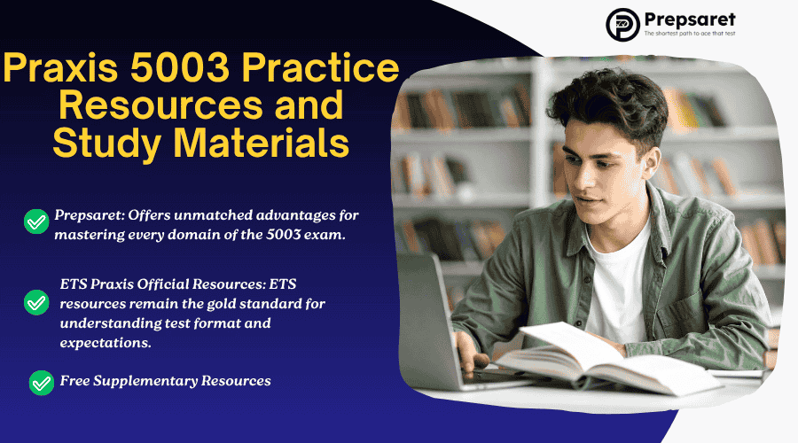 A person preparing for the Praxis 5003 exam 