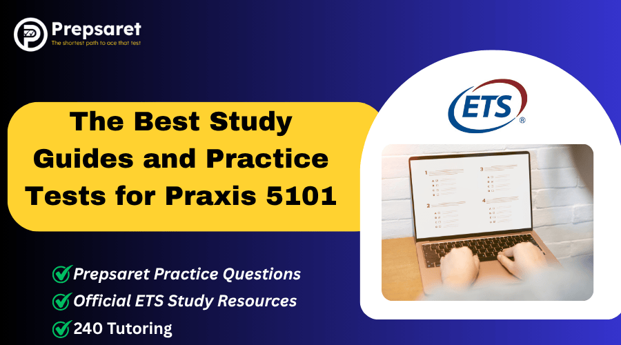 A person taking a Praxis 5101 practice test on a laptop