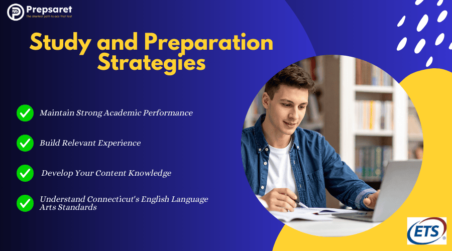 A person studying for the Praxis English exams