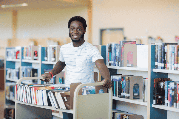 A school librarian working