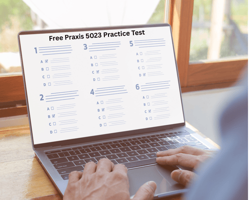 A person preparing for the 5023 exam using Prepsaret's free practice exam