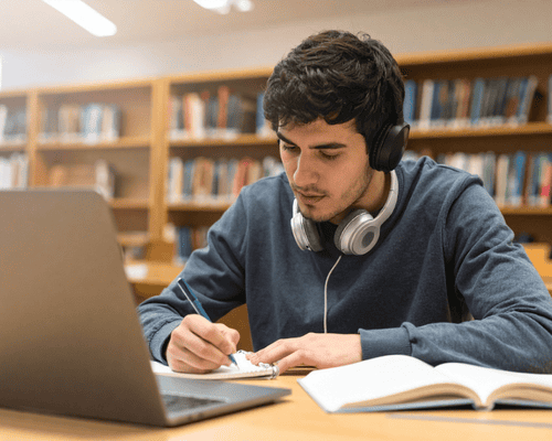 person studying for the CLEP Principles of marketing exam