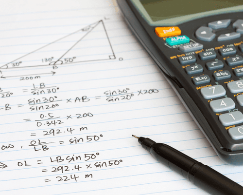 A math solution and a calculator